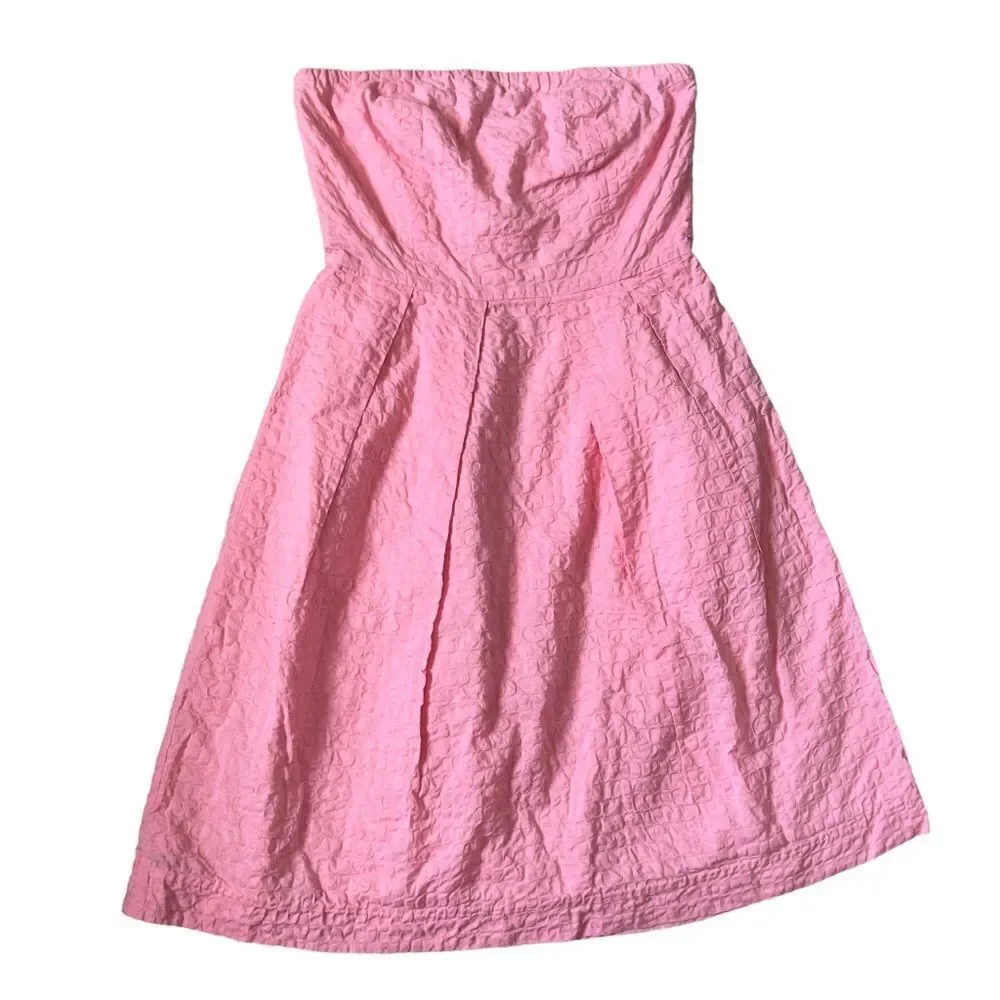 J. Crew Strapless Pink Dress with pockets Size 2